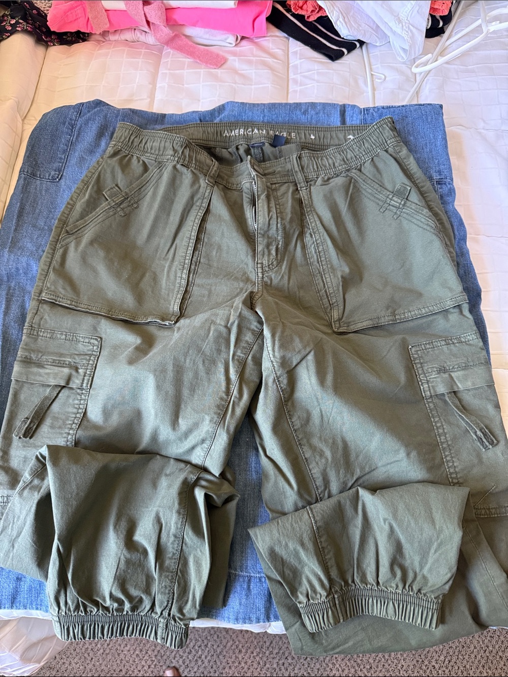 American Eagle Outfitters Olive Green Cargo Jogger Pants